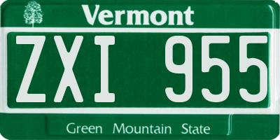 VT license plate ZXI955