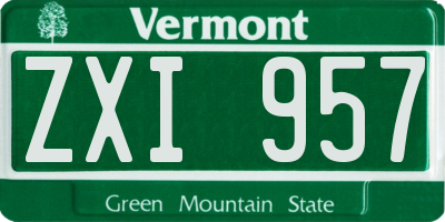 VT license plate ZXI957