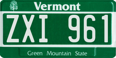 VT license plate ZXI961
