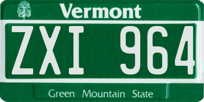 VT license plate ZXI964