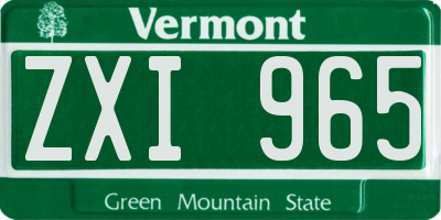 VT license plate ZXI965