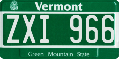 VT license plate ZXI966