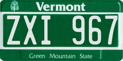 VT license plate ZXI967