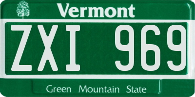 VT license plate ZXI969