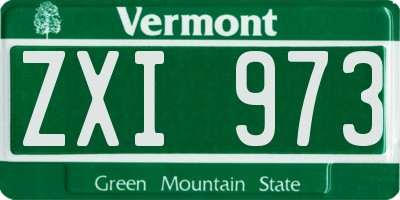 VT license plate ZXI973