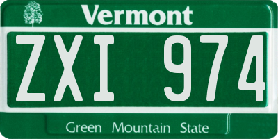 VT license plate ZXI974