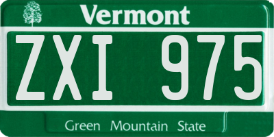 VT license plate ZXI975