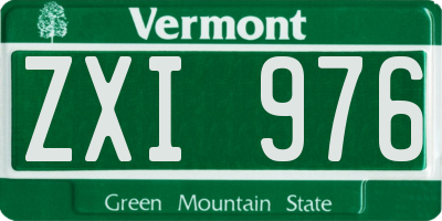 VT license plate ZXI976