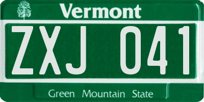 VT license plate ZXJ041
