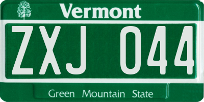 VT license plate ZXJ044