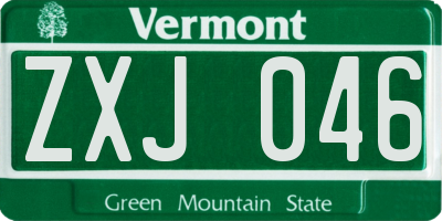 VT license plate ZXJ046