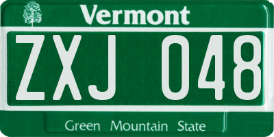 VT license plate ZXJ048