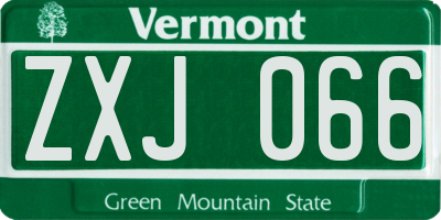 VT license plate ZXJ066