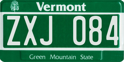 VT license plate ZXJ084