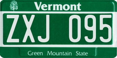 VT license plate ZXJ095