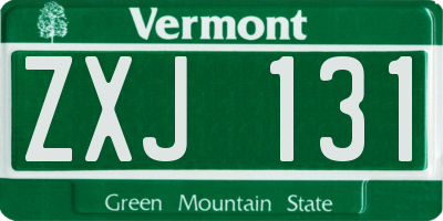 VT license plate ZXJ131