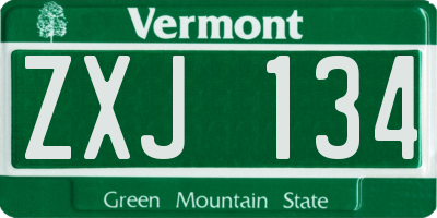 VT license plate ZXJ134