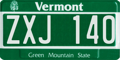 VT license plate ZXJ140
