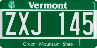 VT license plate ZXJ145