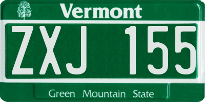 VT license plate ZXJ155