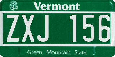 VT license plate ZXJ156