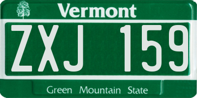 VT license plate ZXJ159