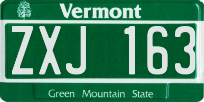 VT license plate ZXJ163