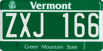 VT license plate ZXJ166