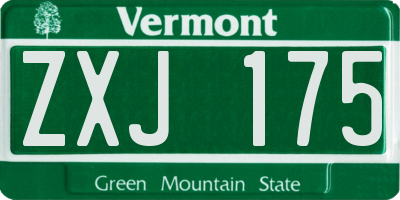 VT license plate ZXJ175