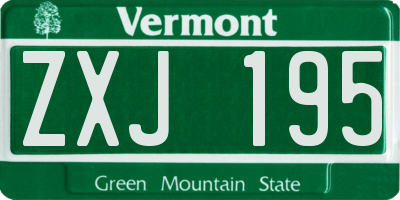 VT license plate ZXJ195