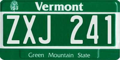 VT license plate ZXJ241