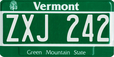 VT license plate ZXJ242
