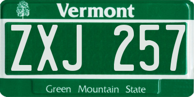 VT license plate ZXJ257