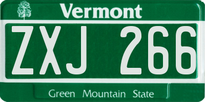 VT license plate ZXJ266