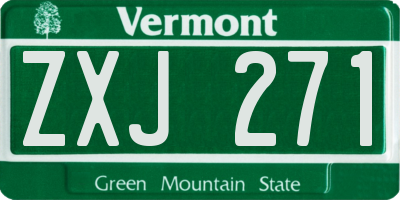 VT license plate ZXJ271