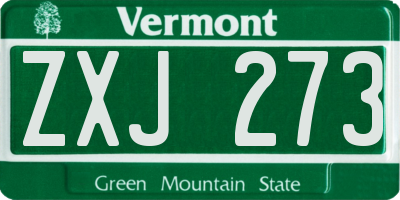 VT license plate ZXJ273