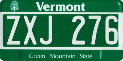 VT license plate ZXJ276