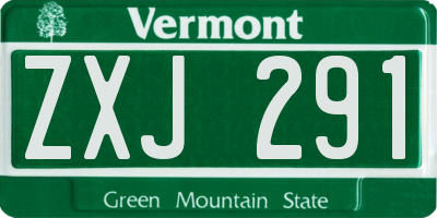 VT license plate ZXJ291