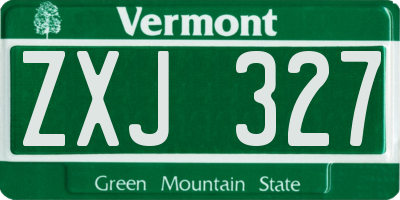 VT license plate ZXJ327