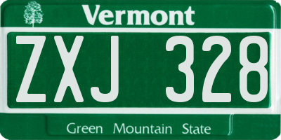 VT license plate ZXJ328