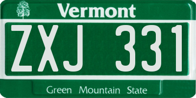 VT license plate ZXJ331