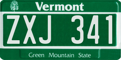 VT license plate ZXJ341