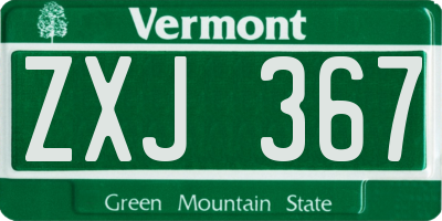 VT license plate ZXJ367