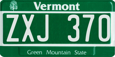 VT license plate ZXJ370