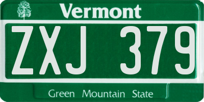 VT license plate ZXJ379