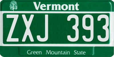 VT license plate ZXJ393