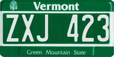 VT license plate ZXJ423