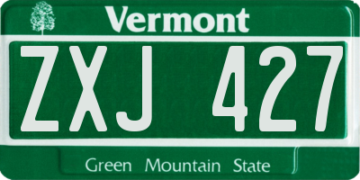 VT license plate ZXJ427