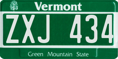 VT license plate ZXJ434