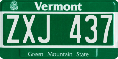 VT license plate ZXJ437